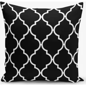 Černo-bílý povlak na polštář s příměsí bavlny Minimalist Cushion Covers Black Background Ogea, 45 x 45 cm