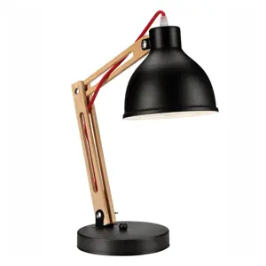 Produkt Černo-hnědá stolní lampa s kovovým stínidlem (výška 44 cm) Marcello – LAMKUR