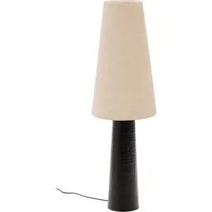 Černo-krémová stojací lampa s textilním stínidlem (výška 129 cm) Senni – Kave Home