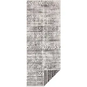 Černo-krémový venkovní koberec NORTHRUGS Biri, 80 x 250 cm