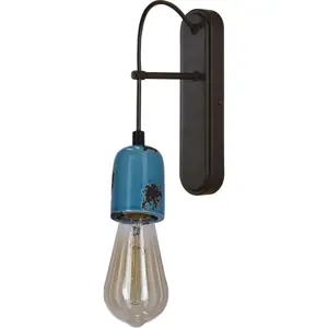 Produkt Černo-modré kovové nástěnné svítidlo Vider – Candellux Lighting