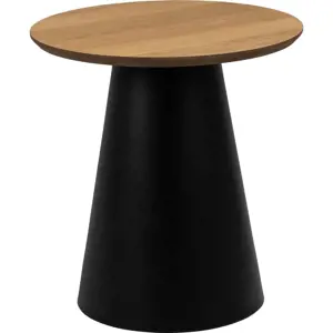 Produkt Černo-přírodní kulatý konferenční stolek s deskou v dubovém dekoru ø 45 cm Soli – Actona
