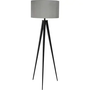 Černo-šedá stojací lampa Zuiver Tripod, ø 50 cm