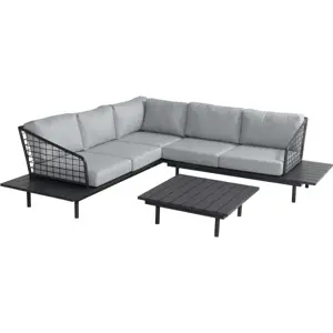 Produkt Černo-šedý hliníkový zahradní lounge set pro 4 Capri – Hartman
