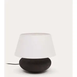 Černobílá stolní lampa s textilním stínidlem (výška 35 cm) Nessi – Kave Home