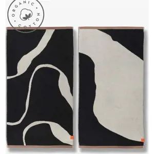 Produkt Černobílé ručníky v sadě 2 ks z Bio bavlny 50x90 cm Nova Arte – Mette Ditmer Denmark