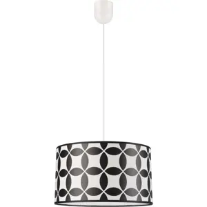 Produkt Černobílé závěsné svítidlo s textilním stínidlem ø 35 cm Print – LAMKUR