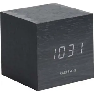 Produkt Černý budík Karlsson Mini Cube, 8 x 8 cm