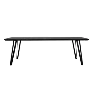 Produkt Černý jídelní stůl s deskou z dubového dřeva 100x220 cm Mylau – Light & Living