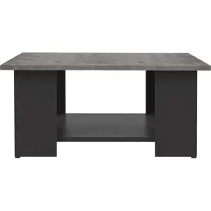 Černý konferenční stolek s deskou v dekoru betonu 67x67 cm Square - TemaHome