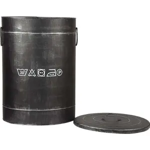 Produkt Černý kovový koš na špinavé prádlo LABEL51, ⌀ 40 cm