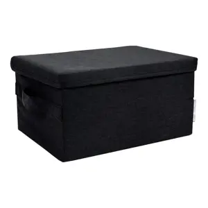 Černý látkový úložný box s víkem 34x45x25 cm Soft Storage – Bigso Box of Sweden