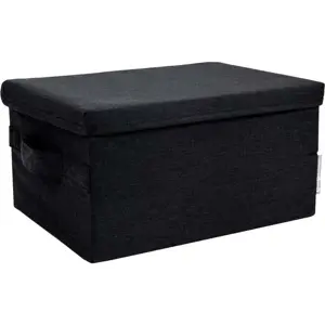 Černý látkový úložný box s víkem 35x19x26 cm Soft Storage – Bigso Box of Sweden