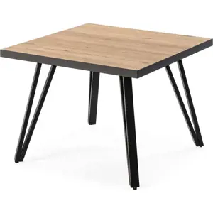 Produkt Černý/přírodní konferenční stolek s deskou v dubovém dekoru 60x60 cm Sindi – Marckeric