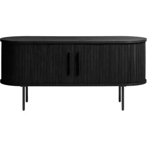 Černý TV stolek v dekoru dubu 120x56 cm Nola – Unique Furniture