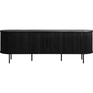 Černý TV stolek v dekoru dubu 56x180 cm Nola – Unique Furniture