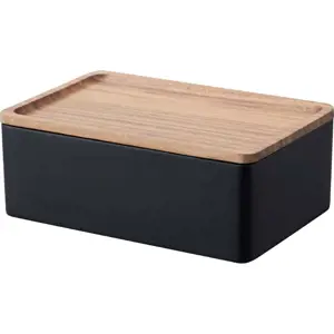 Produkt Černý úložný box s víkem 18.5x12.5x7 cm Rin – YAMAZAKI