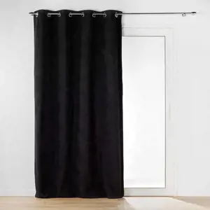 Produkt Černý závěs z materiálu bouclé 140x240 cm Wooly – douceur d'intérieur