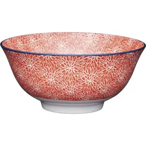 Červená keramická miska Kitchen Craft Floral, ø 16 cm