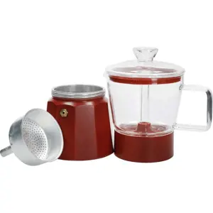 Červená moka konvička z nerezové oceli 0.29 l La Cafetiere Verona - Kitchen Craft