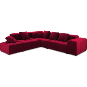 Produkt Červená sametová rohová pohovka (variabilní) Rome Velvet - Cosmopolitan Design