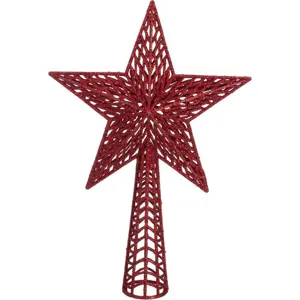 Produkt Červená vánoční špička na stromeček Casa Selección, ø 18 cm