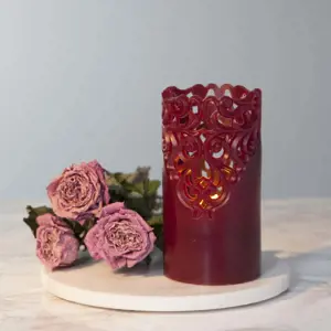 Produkt Červená vosková LED svíčka Star Trading Clary, výška 15 cm