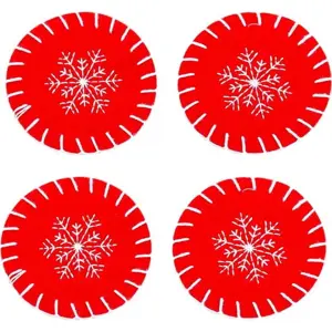 Produkt Červené podtácky s vánočním motivem v sadě 4 ks – Casa Selección