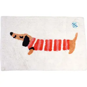 Produkt Červeno-bílá koupelnová předložka 83x52,5 cm Sausage Dog – Rex London