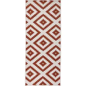 Produkt Červeno-krémový venkovní koberec NORTHRUGS Malta, 80 x 345 cm