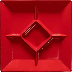 Červený kameninový talíř na pochutiny Casafina Cook & Host, 33 x 33 cm