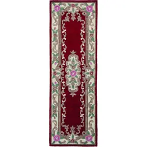 Červený vlněný koberec Flair Rugs Aubusson, 67 x 210 cm