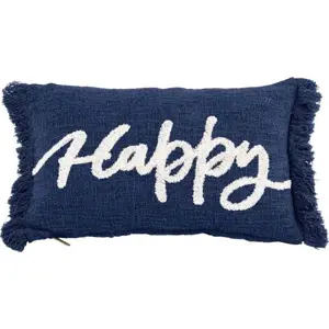 Dekorační polštář 50x30 cm Cotton Slub Happy - Tiseco Home Studio