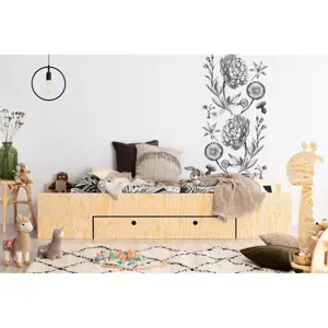 Produkt Dětská postel s výsuvným lůžkem a úložným prostorem v přírodní barvě 70x160 cm LUNA A – Adeko