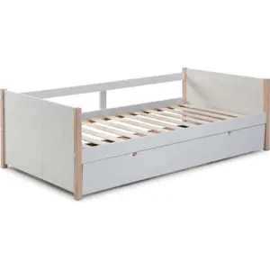 Produkt Dětská postel z borovicového dřeva s výsuvným lůžkem v bílo-přírodní barvě 90x190 cm Kiara – Marckeric