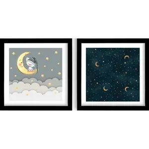 Dětské obrázky v sadě 2 ks 33x33 cm Night – Wallity