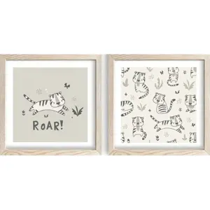 Produkt Dětské obrázky v sadě 2 ks 33x33 cm Roar – Wallity