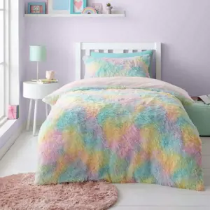 Dětské povlečení na dvoulůžko z mikroplyše 200x200 cm Rainbow Cuddly – Catherine Lansfield