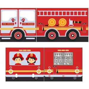 Dětský závěs k posteli 4 ks 195x75 cm Fire Truck – Vipack