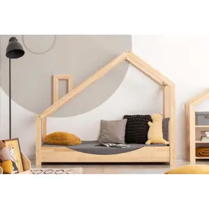 Produkt Domečková postel z borovicového dřeva Adeko Luna Elma, 80 x 160 cm