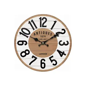 Produkt Dřevěné nástěnné hodiny Dakls Vintage, ø 34 cm