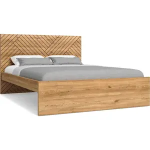 Produkt Dvoulůžková postel v dekoru dubu v přírodní barvě 160x200 cm Zebra – Marckeric