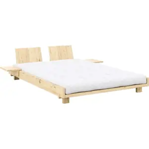 Dvoulůžková postel z borovicového dřeva s roštem v přírodní barvě 140x200 cm Social Bed – Karup Design