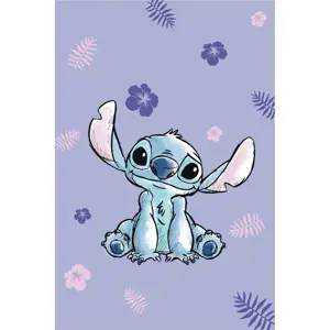 Fialová dětská deka z mikroflanelu 100x150 cm Lilo and Stitch – Jerry Fabrics