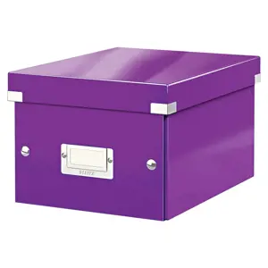 Produkt Fialový kartonový úložný box s víkem 22x28x16 cm Click&Store – Leitz