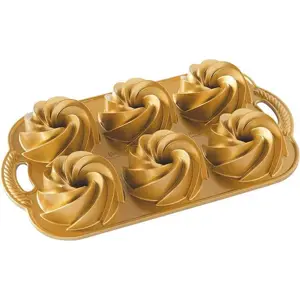 Produkt Forma na minibábovky ve zlaté barvě Nordic Ware Mini Rondo, 950 ml