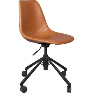 Hnědá kancelářská židle na kolečkách Dutchbone Franky