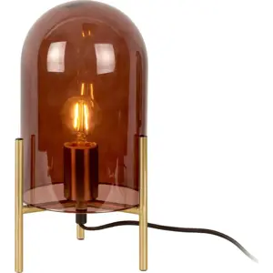 Produkt Hnědá skleněná stolní lampa Leitmotiv Bell, výška 30 cm