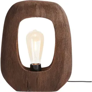 Hnědá stolní lampa (výška 30 cm) Kelafo – Light & Living