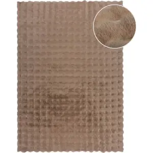 Hnědá syntetická kožešina 120x170 cm Waffle Faux Fur – Flair Rugs